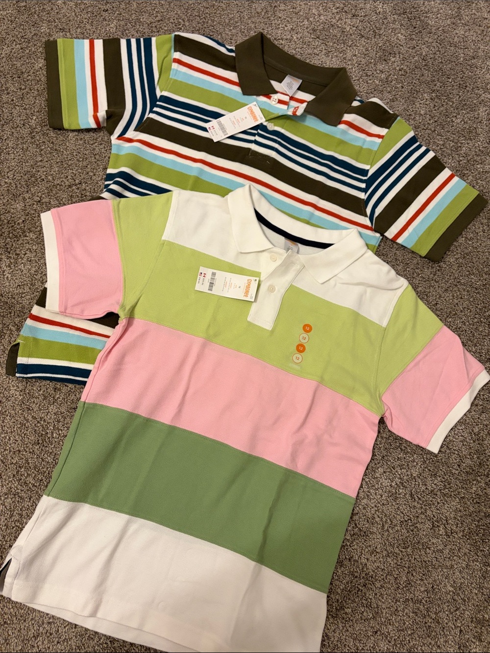 Gymboree Boys Size 12 Striped Color Block Polo Shirts NWT